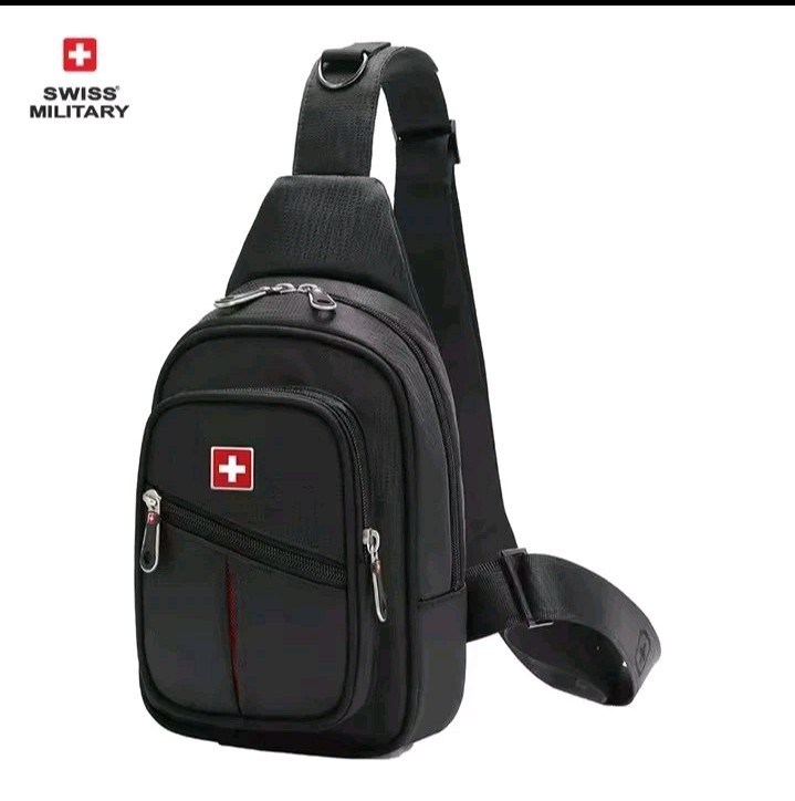 SWISS Men Waterproof Crossbody Chest Bag for Outdoor Travel Large Capacity