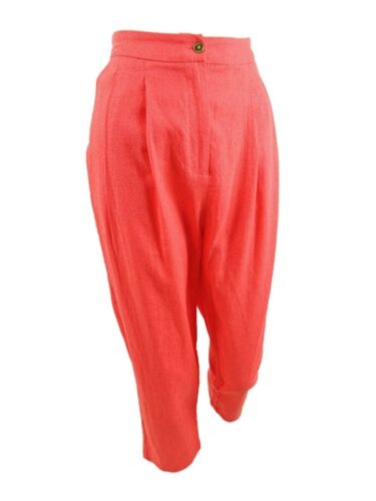 MICHAEL MICHAEL KORS Womens Coral Pocketed Zippered Tapered Straight leg Pants 0