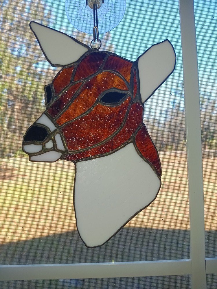 Stained Glass Deer Head