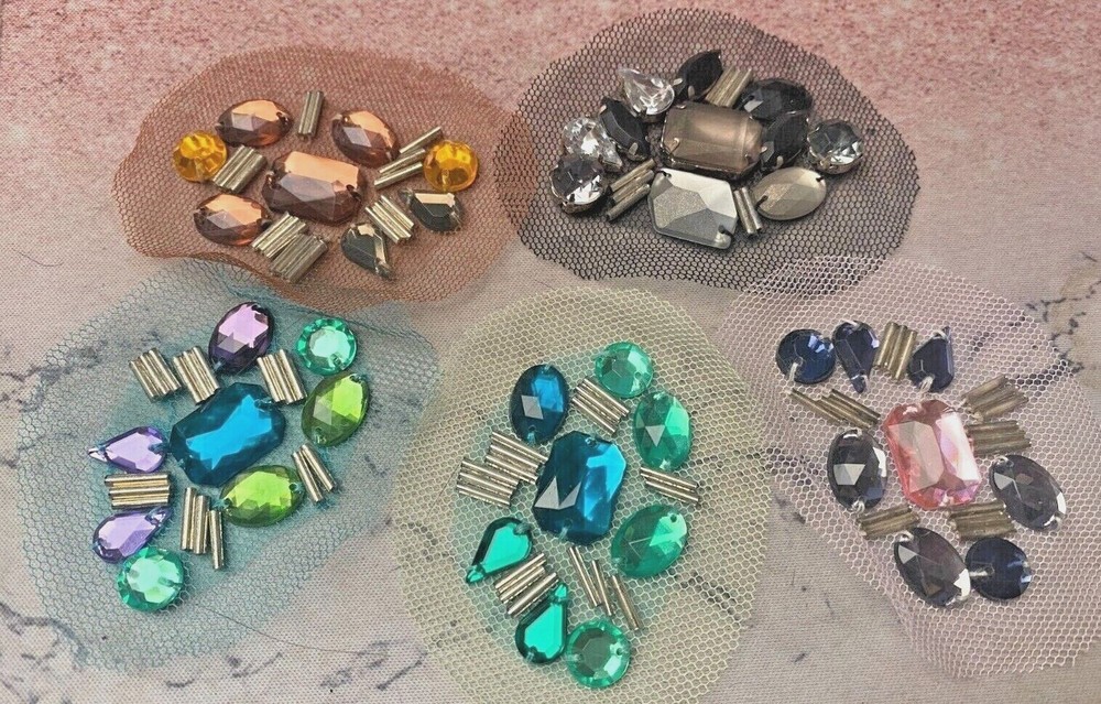 applique hand sewn beads 1.5x2.25