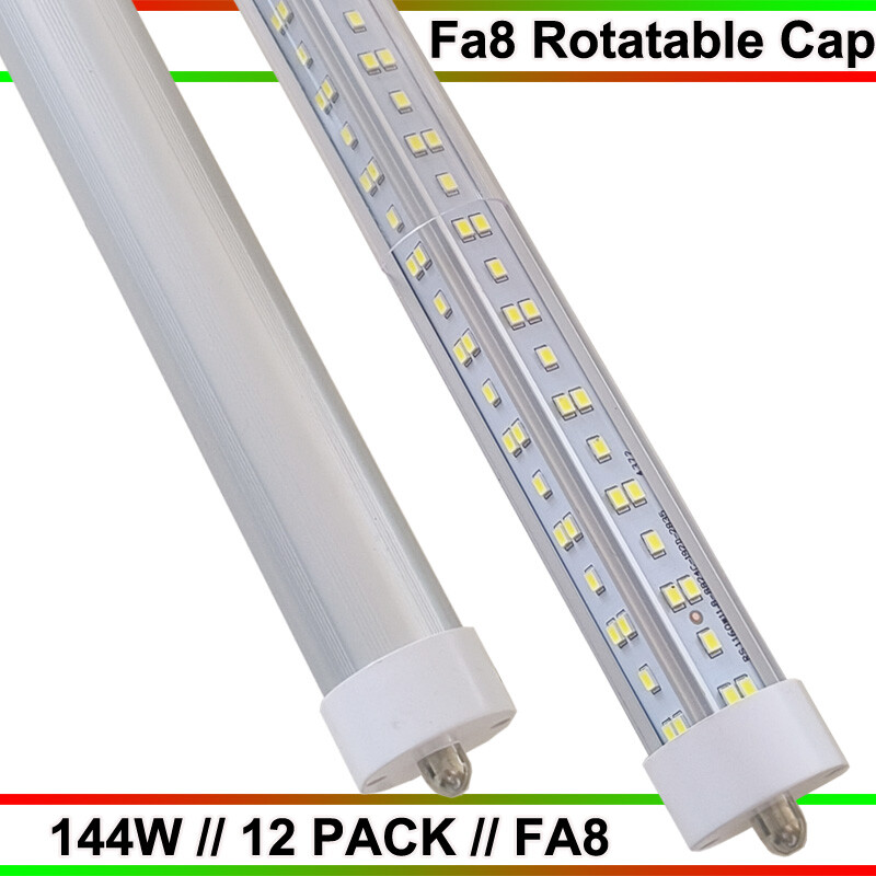 12PACK T8 8FT LED Shop Light Bulbs 144W Single Pin FA8 8FOOT LED Shop Lights