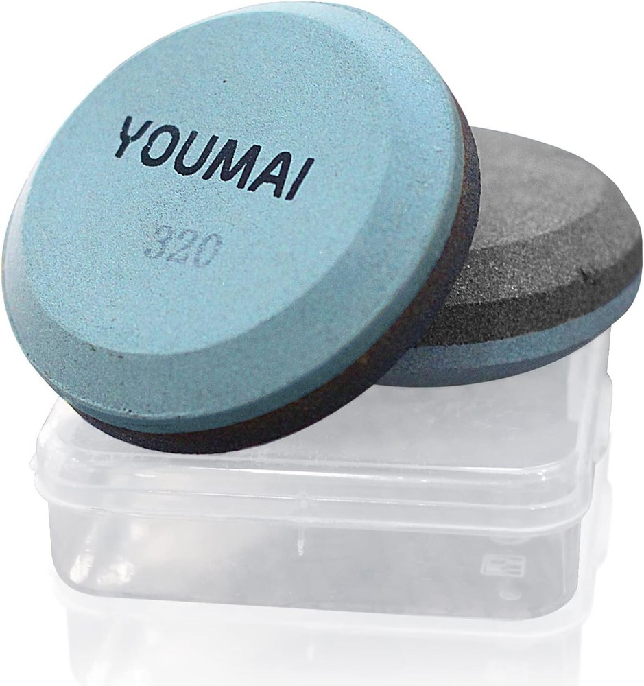 Round Sharpening Stone Dual Grit Axe Edge Blade Hand Tool Puck Sharpener