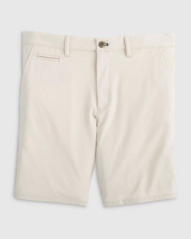 johnnie-O Jupiter Cotton Performance Shorts Stone Size 34