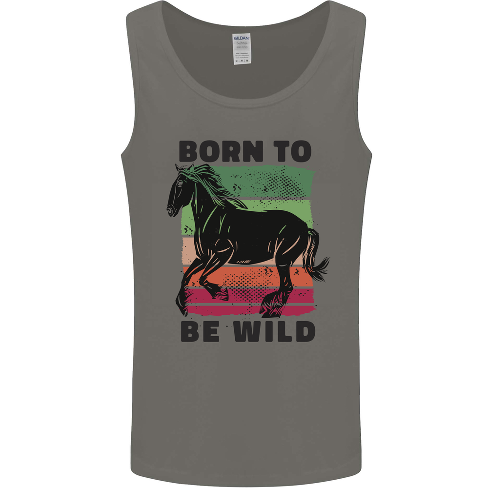Born to be Wild Horse Riding Equestrian Mens Vest Tank Top