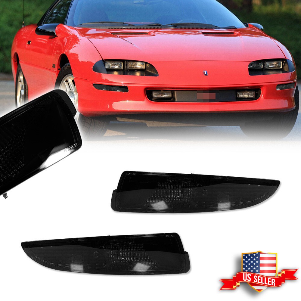 2PCS Smoked Side Marker Parking Turn Signal Corner Light For 93-02 Chevry Camaro