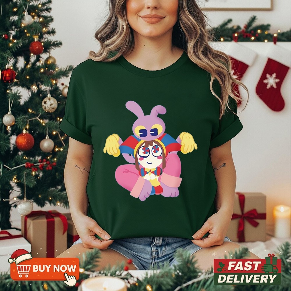 The Amazing Digital Circus Shirt, Funny Bunny Pomni and Jax TShirt, Full Size