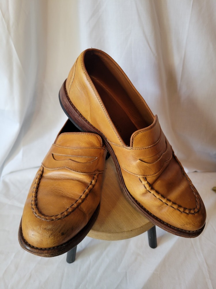 Allen Edmonds Randolph Brown Tan Leather Penny Loafers Size 8 for Men