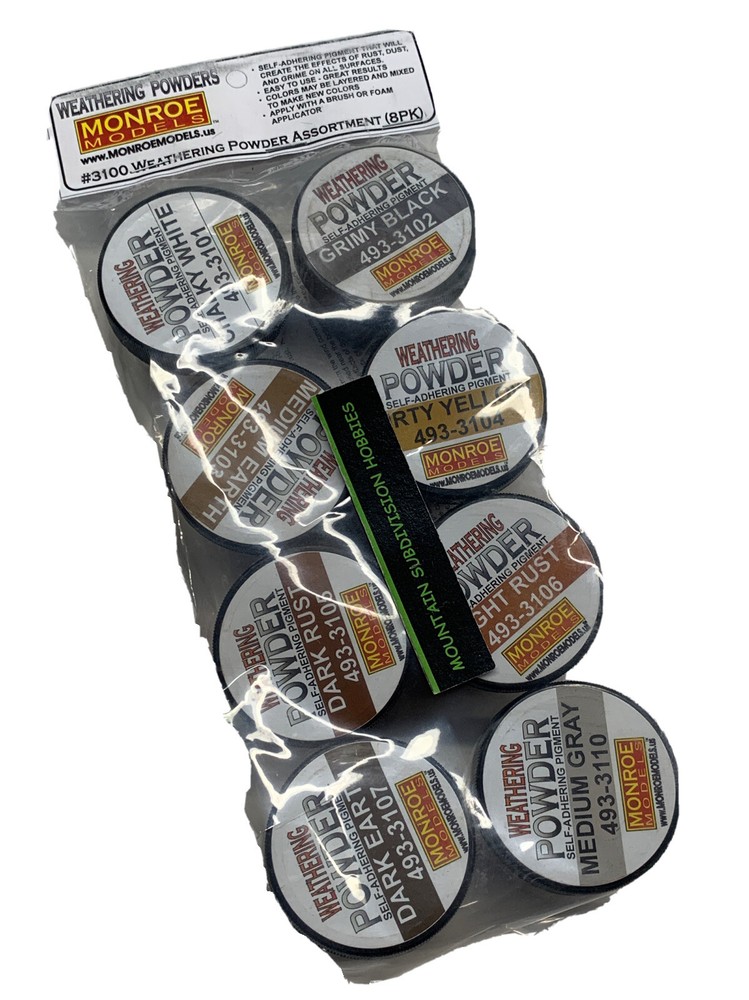 Monroe Models 3100 Weathering Powder Kit - 8 colors    MODELRRSUPPLY  $5 Coupon-image