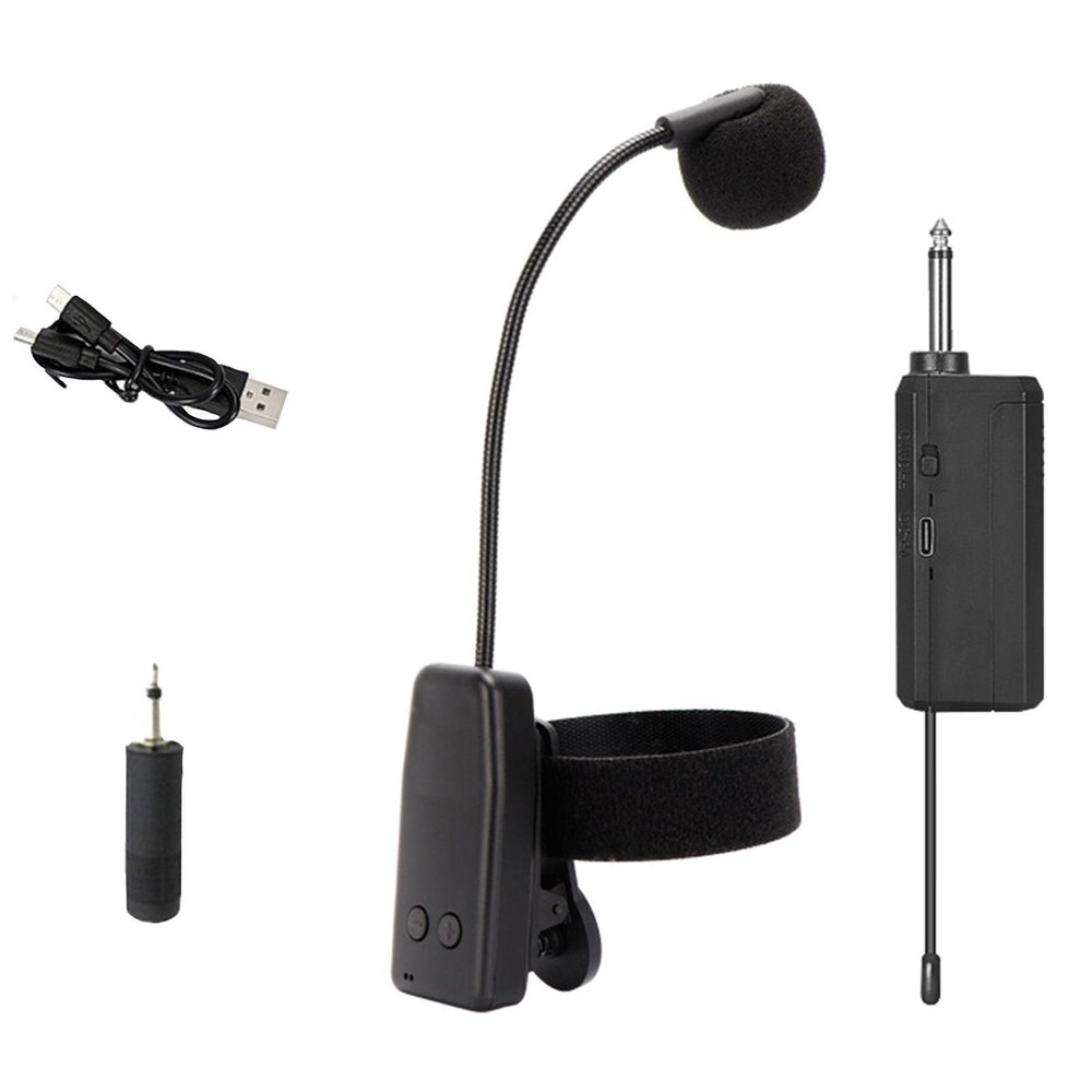 Instrument Mic Saxophone with Clip Plug and Play 30M Range for Clarinet Trumbone