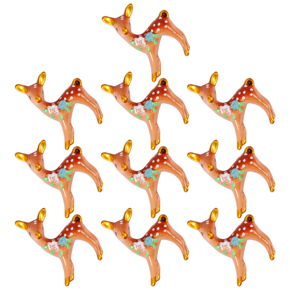 10 Pcs Mini Christmas Figurines Sika Deer Decoration Miniature Animal