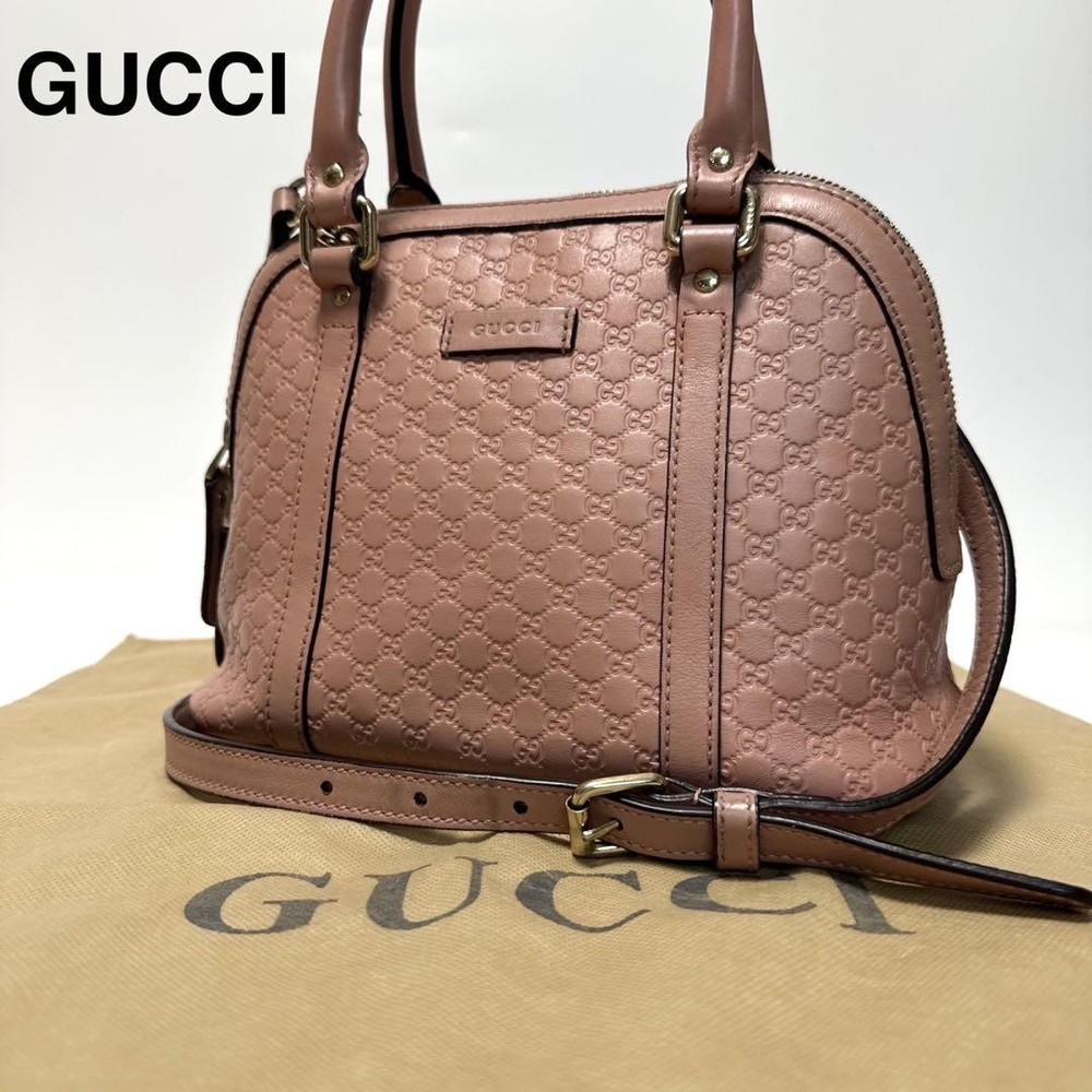 Gucci GG Shima Pink Leather 2-Way Shoulder Handbag R81