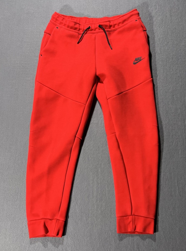 Nike Tech Fleece Joggers Youth XL Red Big Kids Zip Pocket Athletic Boys Warm Up