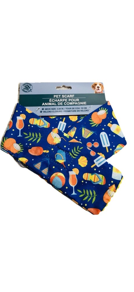 Pet Scarf for Dogs with 3.94-Inch Neck Closure - Classic Beach Style