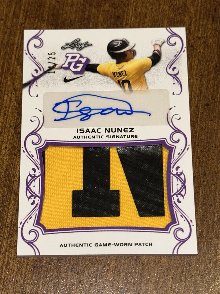 ISAAC NUNEZ 2018 Leaf Perfect Game Jersey Patch Auto 14/25 SEU Rookie
