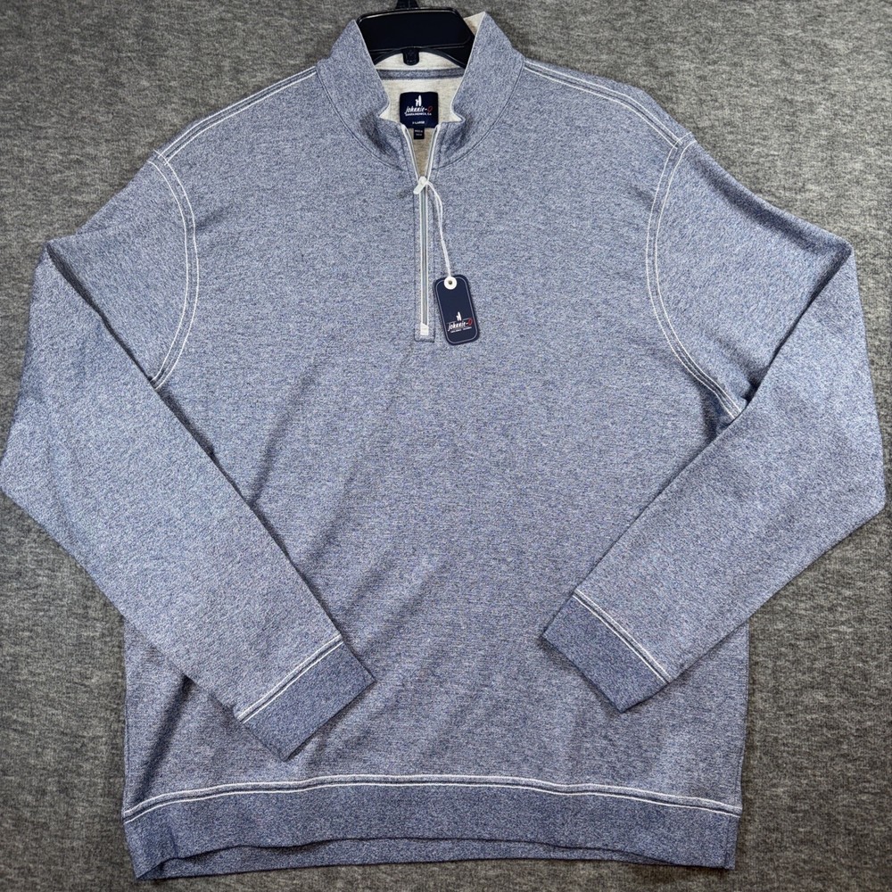 Johnnie-O Sweater Adult XL Hanks Navy Quarter Zip Pullover Sweatshirt Mens NEW