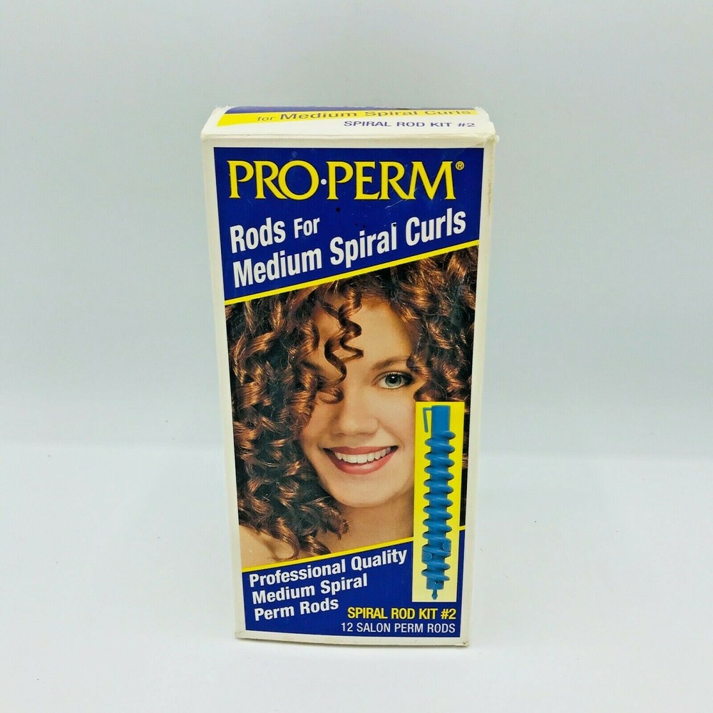 Vintage NOS 12 Pro Perm Medium Spiral Curlers #1086 D Curls Permanent