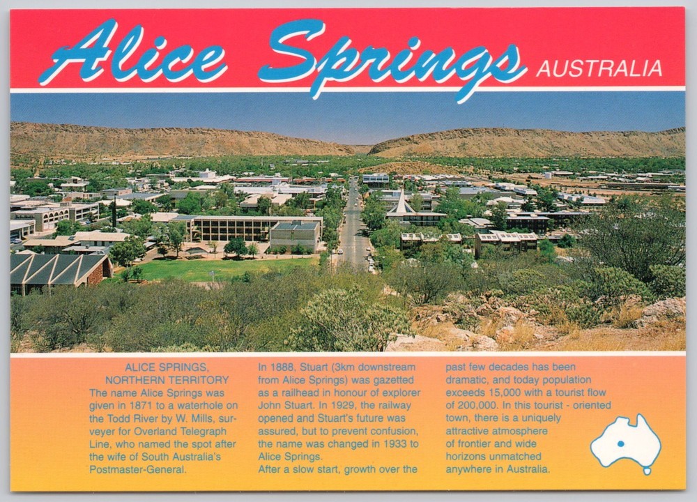 Alice Springs NT Australia Vintage Postcard