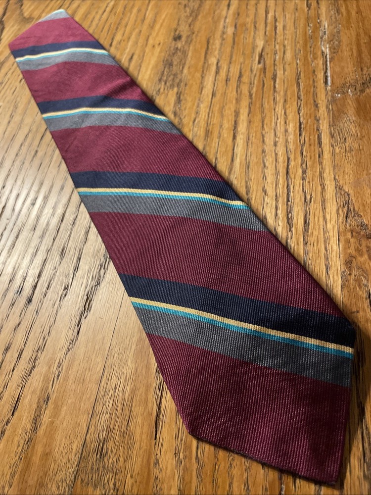 Vintage EUC Robert Talbott Damschroder’s Repp Silk Tie USA Hand Sewn Necktie