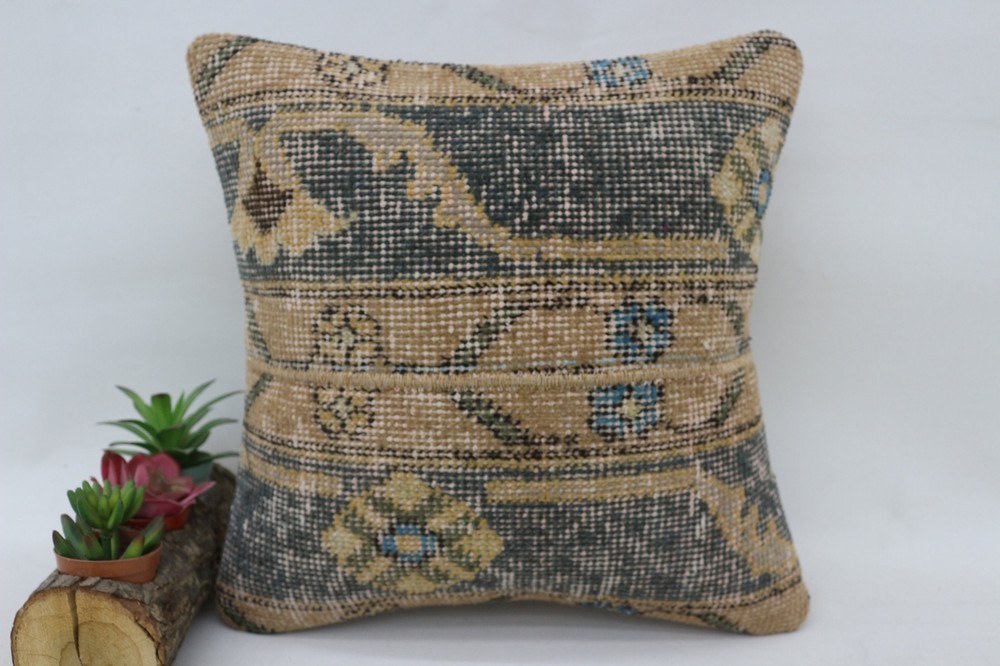 Ethnical Kilim Rug Pillow, Vintage Pillow, 14