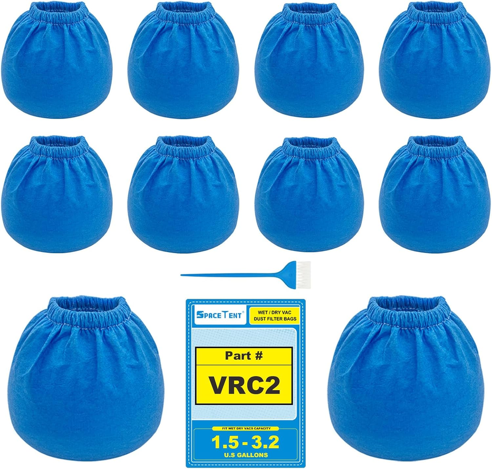 10 Pack VRC2 Shop Vac Filter Compatible with Armor All 2.5-Gal & Vacmaster 1.5-3.2 Gal Wet Dry Vacs