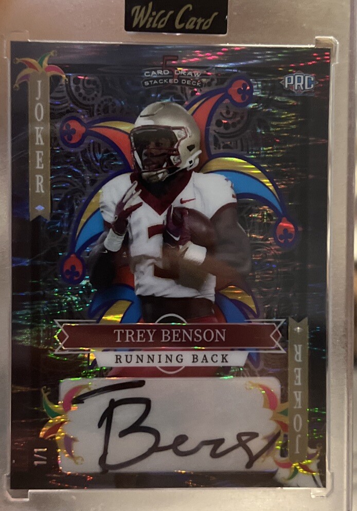 1/1 AUTO TREY BENSON JOKER NEGRO Comodín 5 Cartas Sorteo