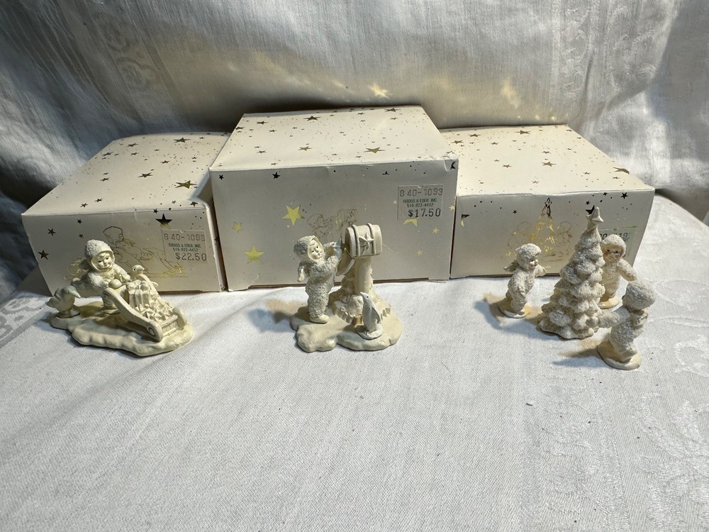 Lot of 3 boxed sets by Department 56 Snowbabies Miniatures.