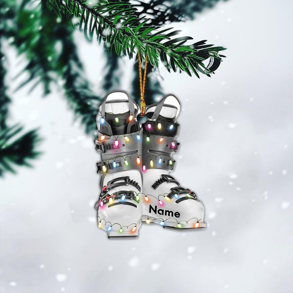 Ski Boot Christmas Light Ornament  Xmas Tree Ornament Decor  Loved Ski Boot
