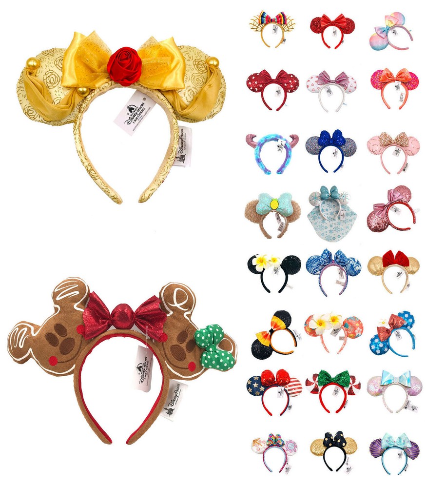 50 Styles Mickey Bow Minnie Mouse Ears Disney Park Bow Purple Belle Headband