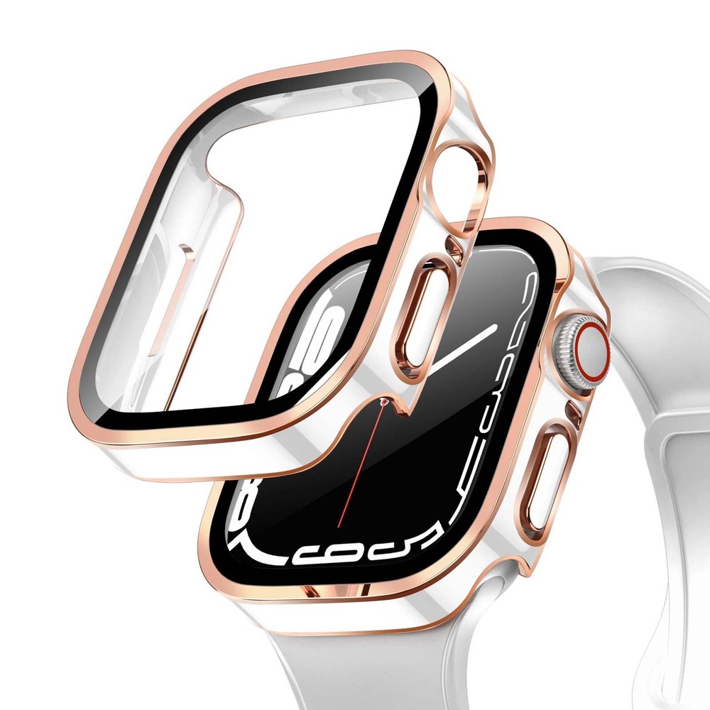 Plated Waterproof Case Cover + Screen Glass For Apple Watch Series 11/10/9/8/7/6