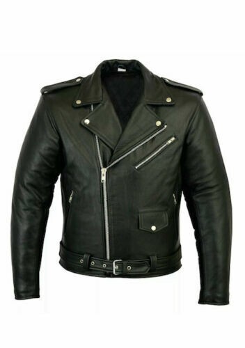 Black Premium Genuine Leather Biker Jacket for Men & Women
