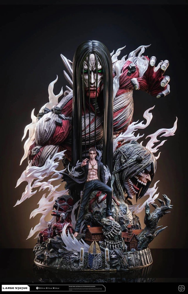 Hertz Studio Attack On Titan Eren Jaeger Model PU Statue 85cm Painted Collection