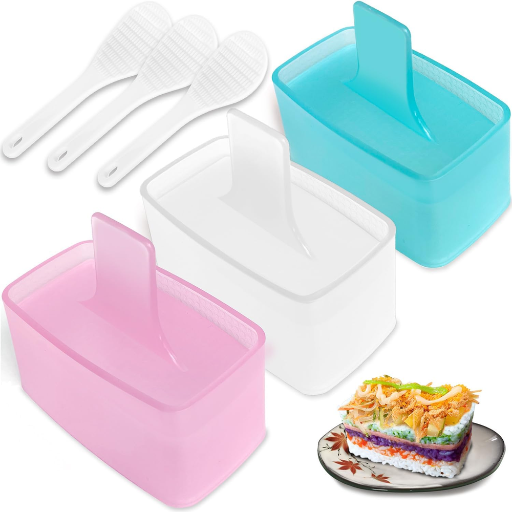 Non-Stick Musubi Mold Set with 3 Onigiri Presses & Rice Ladles