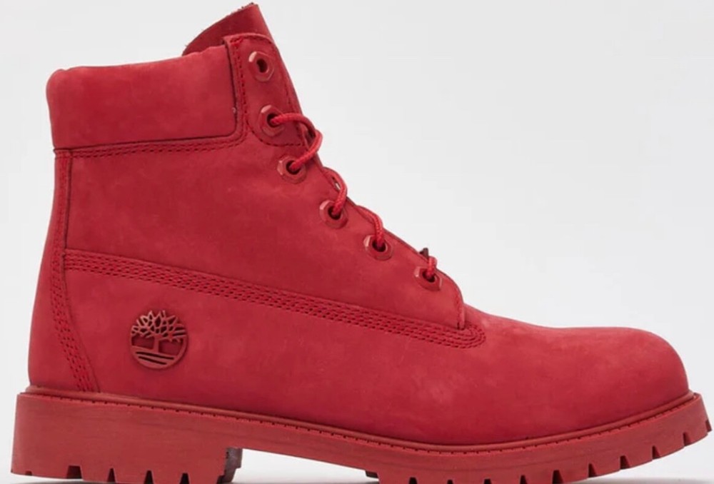Timberland 50th Anniversary 9-Inch Premium Waterproof Boots in Medium Red Nubuck A5VEW