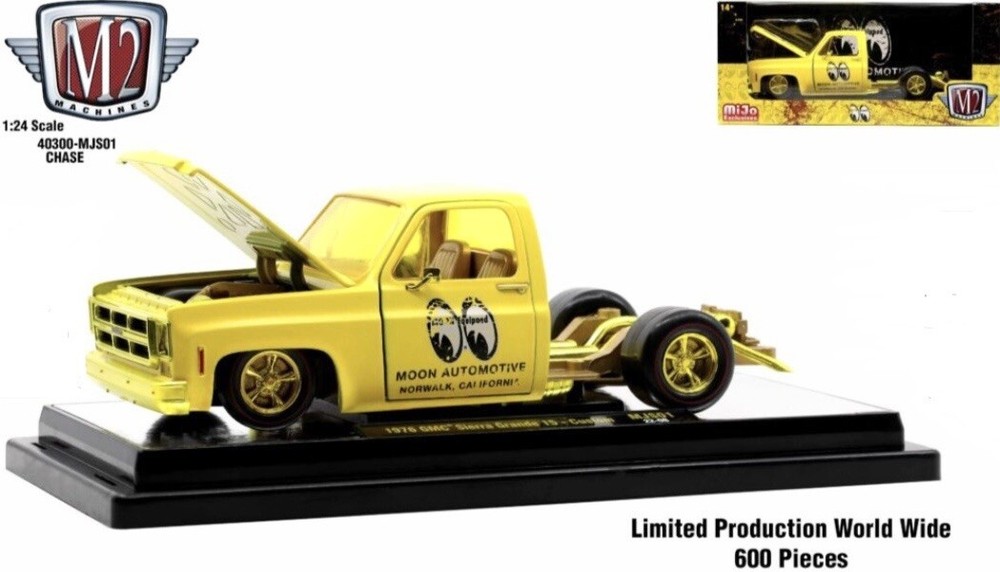 M2 MACHINES CHASE 1976 GMC SIERRA GRANDE SQUAREBODY BEDLESS 1:24 MOONEYES 1/600