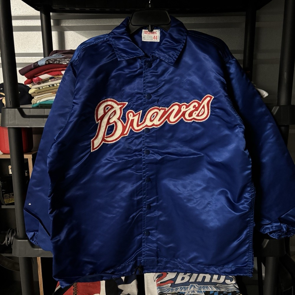 True Vintage 70s Wilson Atlanta Braves MLB Baseball Sportswear Satin Jacket 44