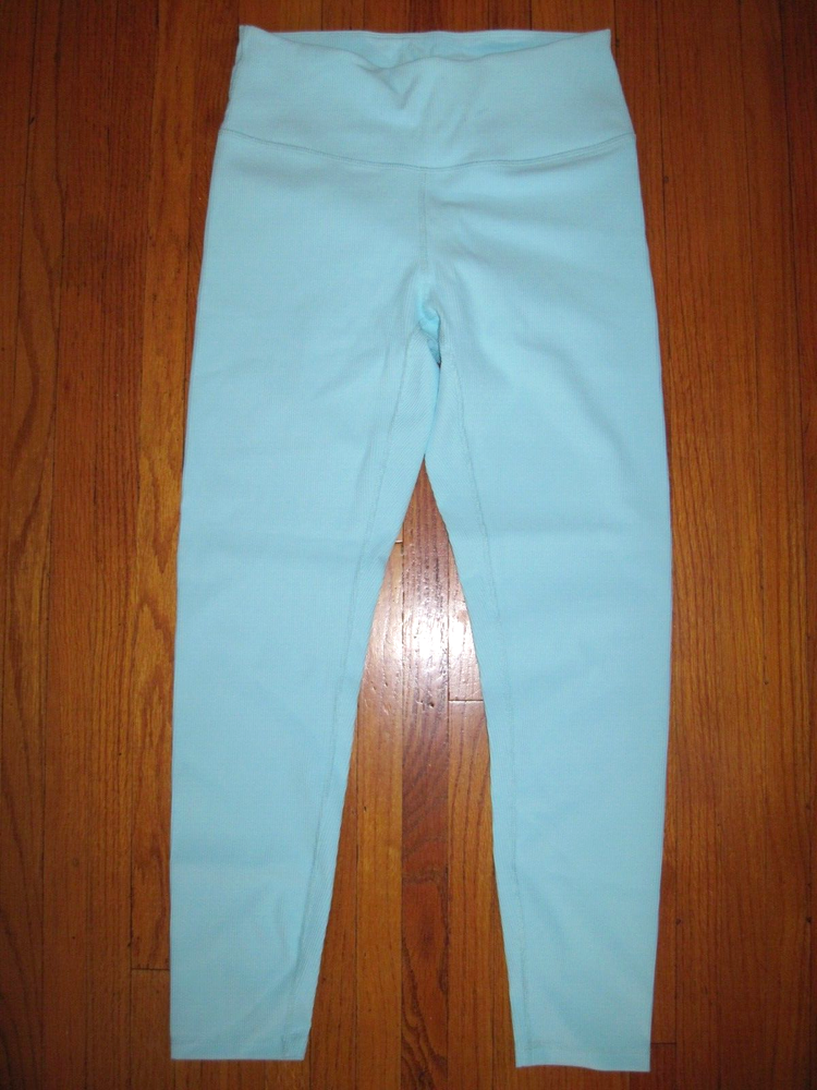 Plus Size Rae Mode Lt. Blue Ribbed High Rise 7/8 Fitness Leggings Size 1XL New