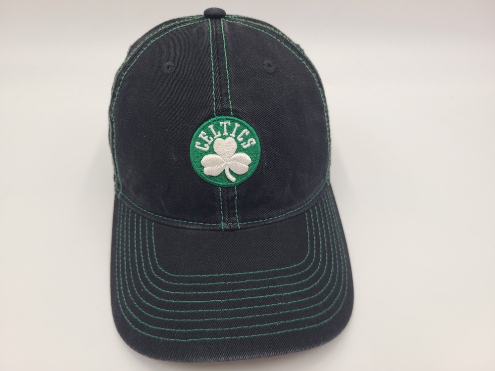 Boston Celtics Adidas Strapback Adjustable Hat Cap Dad Men NBA Basketball Black
