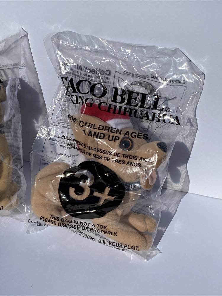 Taco Bell Plush By Applause Talking Chihuahua Dog - 2 Pieces Approx. 6