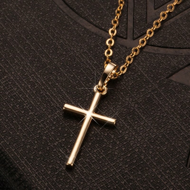 Fashion Gold Cross Pendant Necklace Clavicle Chain Women Party Jewelry Gift 2022