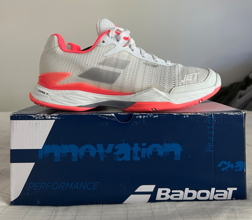 JET MACH 2 AC Womens Tennis Shoes Size 7.5 White/Fluo Pink/Silver