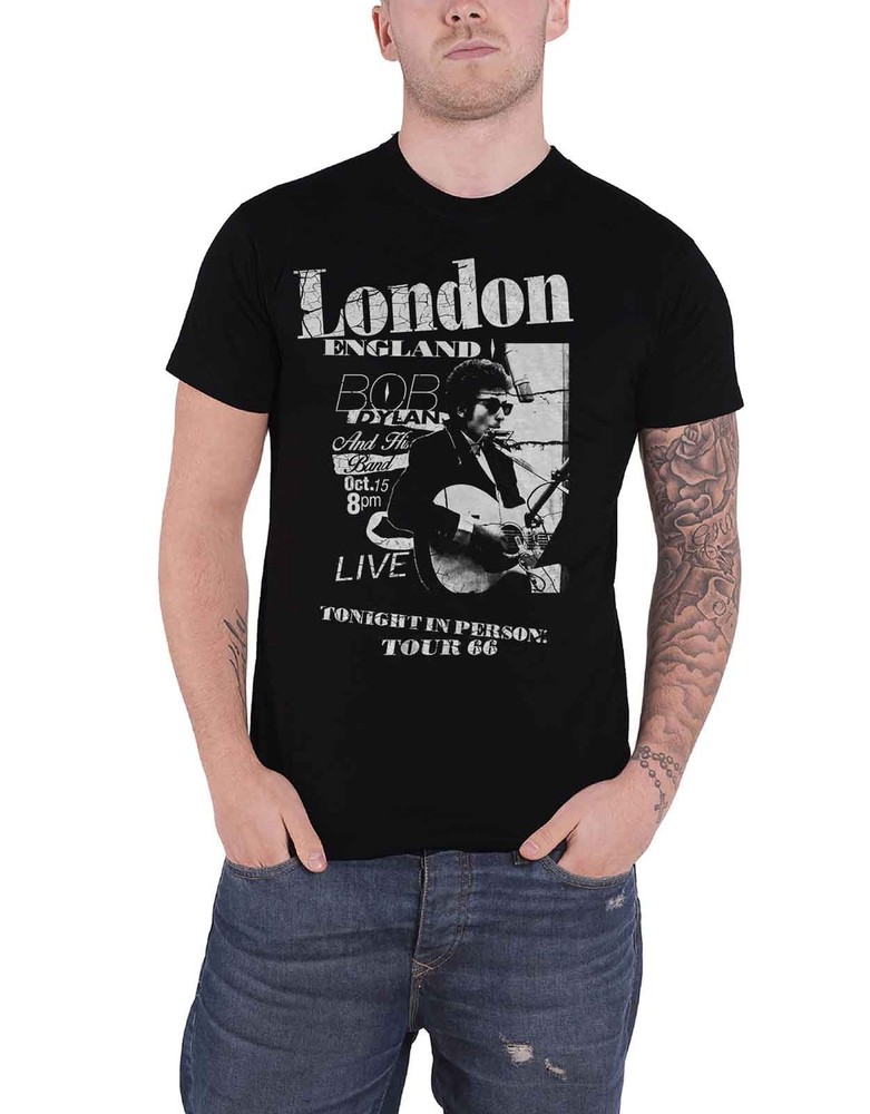Bob Dylan Scraps Logo Official Men's Black T-Shirt New