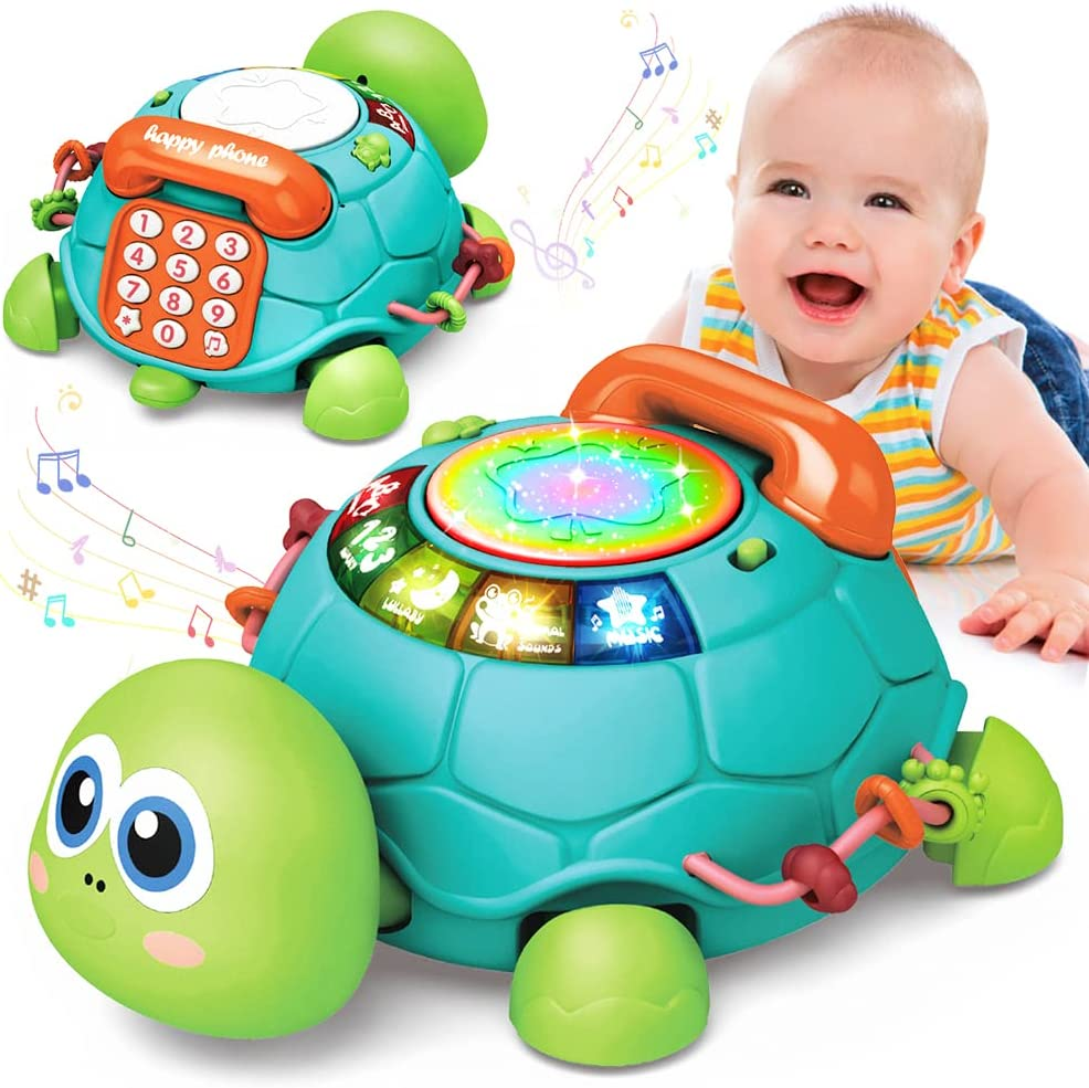 Interactive Musical Turtle Crawling Toy for Babies 6-12 Months - Early Learning Development