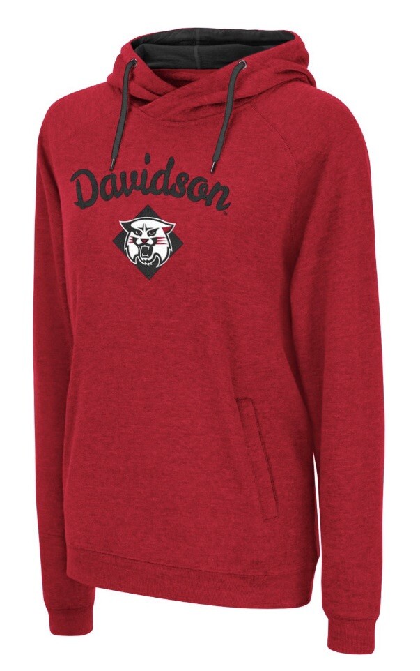 NCAA Women’s Davidson Wildcats Red Pullover Hoodie Embroidered Size Medium M