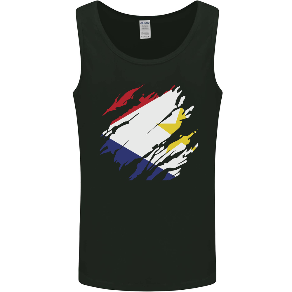 Torn Flag Saba Mens Vest Tank Top