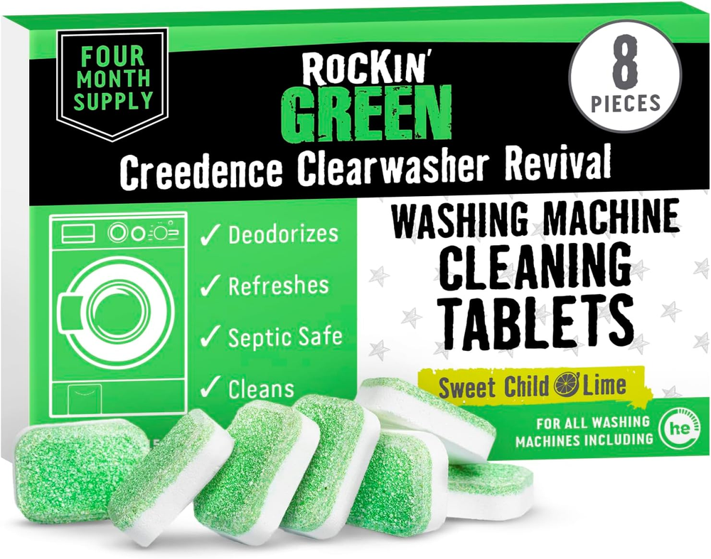 Rockin' Green Washing Machine Cleaning Tablets (8 Pieces) - Deodorazing Washer M
