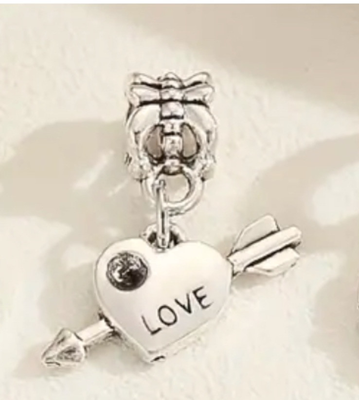 Mother's Day Pandora-Style Cupid Heart Alloy Charm with Crystal Free P&P-image