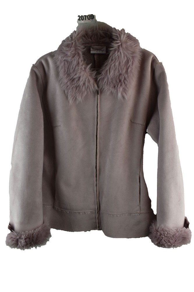 PAPAYA Pink Faux Suede Jacket size Uk 14 Womens Lined Casual Outdoors Outerwear