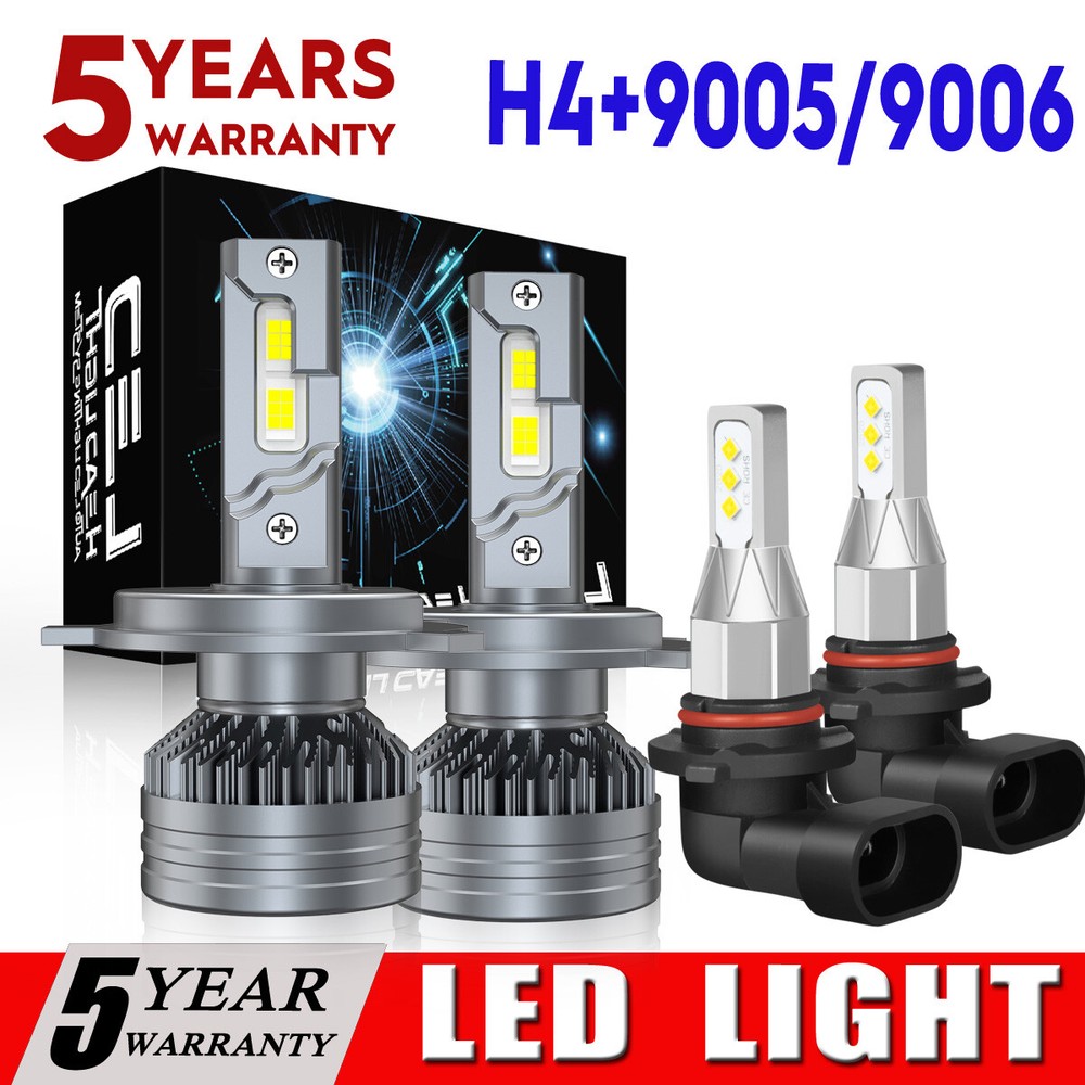 For Toyota Hilux 2004-2019 Combo LED Headlights Hi/Lo Beam + Fog Light Bulbs Kit