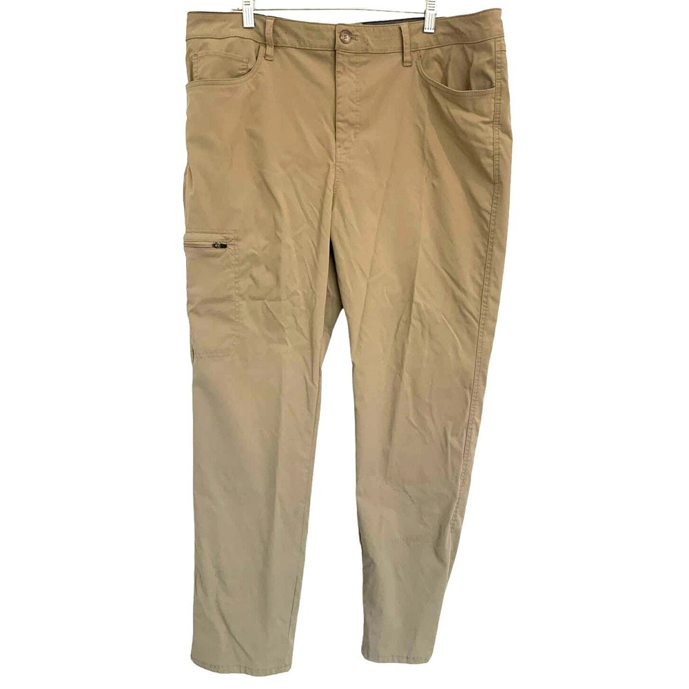 Original Vintage Weatherproof Cargo Pants 40/30 Mens Tan Nylon Outdoor Hiking