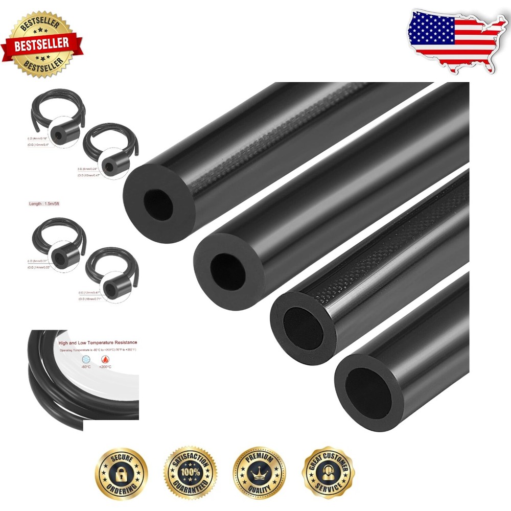 High-Temp Silicone Vacuum Tubing Hose 5ft for Engine - Multiple Sizes Available